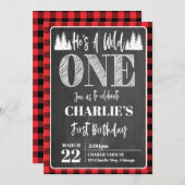 彼は荒れ果てた1人少年のファーストバースデーパーティー招待状 招待状 (正面/裏面)