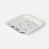 彼は荒野のものを寝かしつけた - 青 ペーパープレート (傾斜あり)