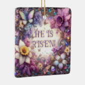 彼は蝶ライラック紫の復活祭を起こした セラミックオーナメント (右)