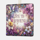 彼は蝶ライラック紫の復活祭を起こした セラミックオーナメント (左)