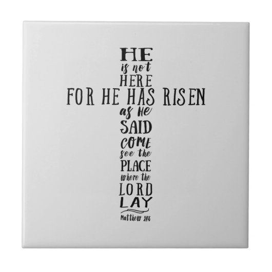 彼は言ったとおり起き上がったからここにいない タイル (正面)