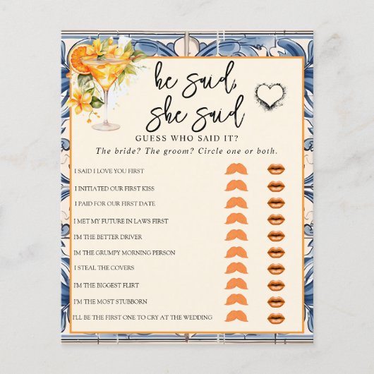 彼は言った |ブライダルシャワー (正面)