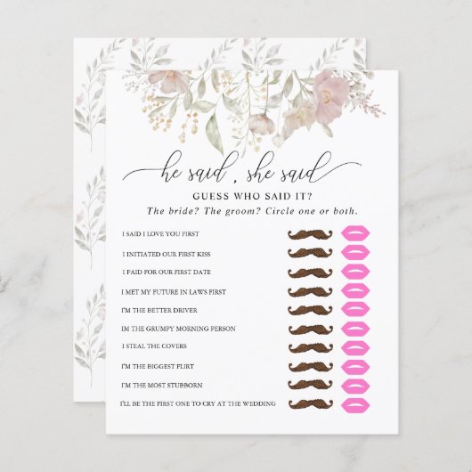 彼は言った |ブライダルシャワー (正面/裏面)