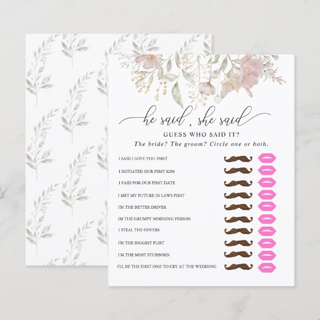 彼は言った |ブライダルシャワー (正面/裏面)