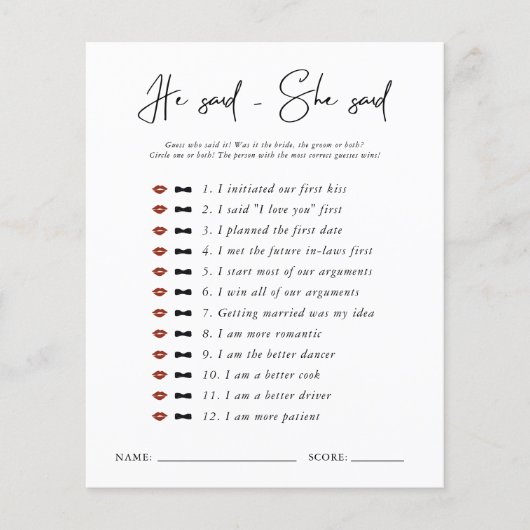 彼は言った |モダンミニマルブライダルシャワー (正面)