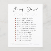 彼は言った |モダンミニマルブライダルシャワー