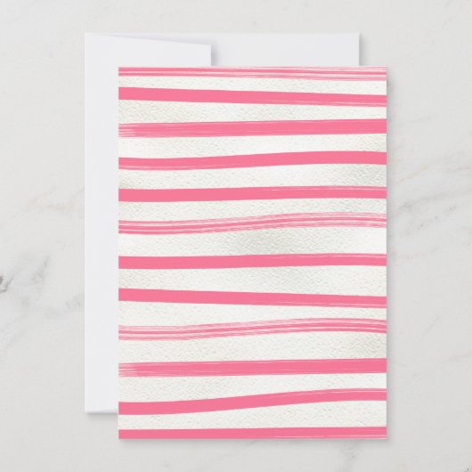 彼は言った、彼女はダービーピンクの帽子のブライダルゲーム 招待状 (裏面)