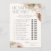 彼は言った、彼女はボヘミアのフローラと羽毛 エンクロージャーカード (正面)