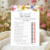 彼は言った | Bohoブライダルシャワーゲームカード 招待状