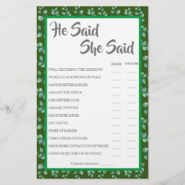 彼は言った | Eucalyptusシャワーゲームカード チラシ