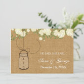 彼は言ったburlap，彼女はブライダルシャワーゲームカード (スタンド正面)