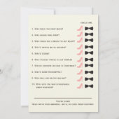 彼は言ったburlap，彼女はブライダルシャワーゲームカード 招待状 (裏面)