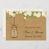 彼は言ったburlap，彼女はブライダルシャワーゲームカード 招待状 (正面/裏面)