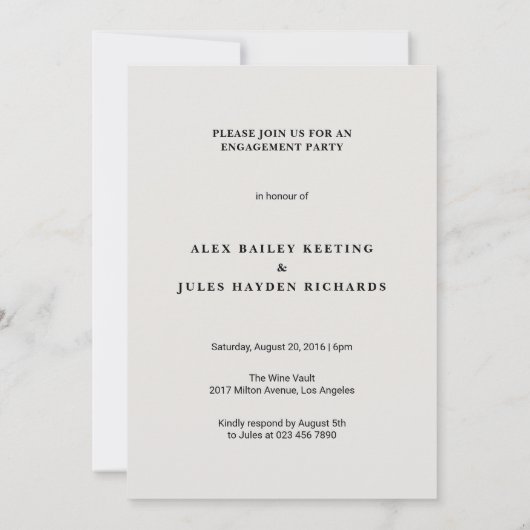 彼は言ったYesワード文字婚約パーティ招待状 招待状 (裏面)