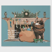 「彼は話一言も言わない」ヴィンテージサンタ ラッピングペーパー (フラット)