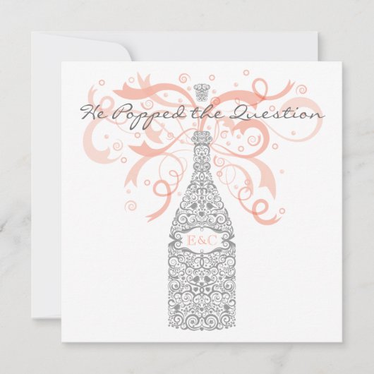 彼は質問を-銀及びモモぽんと鳴らしました 招待状 (正面)