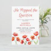 彼は質問ポピー花のブライダルシャワー 招待状 (スタンド正面)
