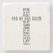 彼は起き上がったのでここにはいない ストーンコースター (正面)