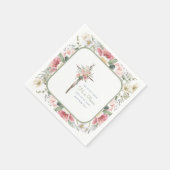 彼は起き上がった春フローラクロス スタンダードカクテルナプキン (角)