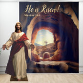 彼は起き上がった!イエスは空の墓を復活させた タペストリー