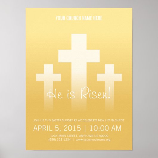 彼は起き上がった!カスタマイズ可能なイースター日曜日のポスター ポスター (正面)