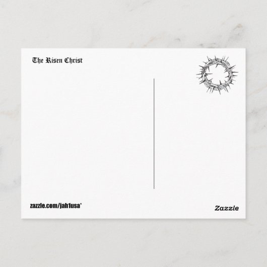 彼は起き上がった！ ポストカード (裏面)