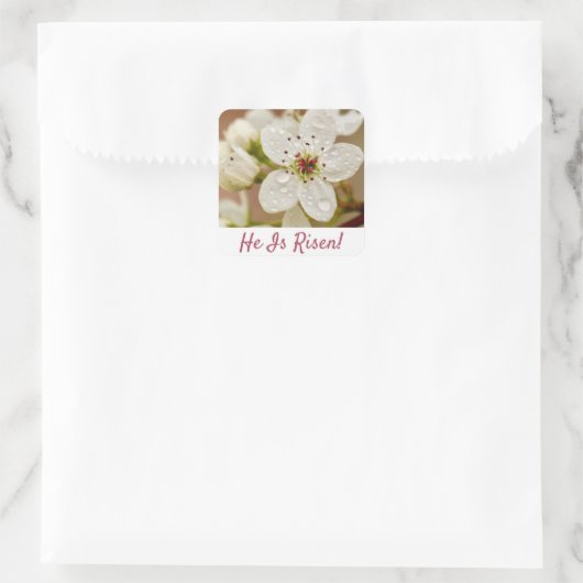 「彼は起き上がった！」 復活の日曜日  スクエアシール (バッグ)