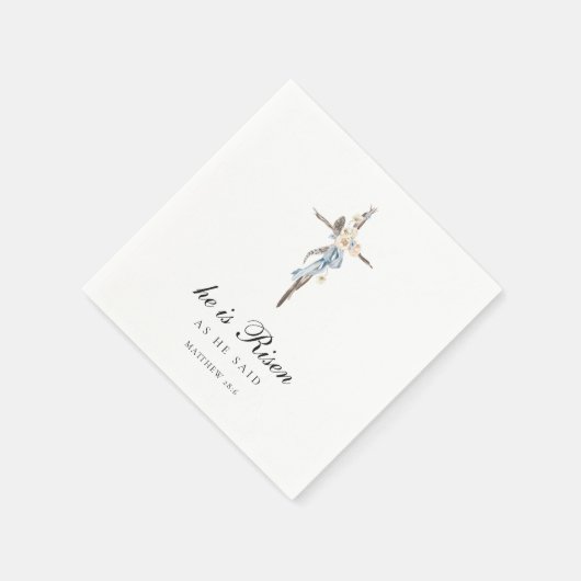 彼は起き上がった |水彩ブルークロスイースターナプキンス スタンダードカクテルナプキン (角)