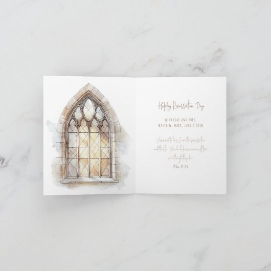 彼は起った | 教会のイースターカードとクロス カード (内部)