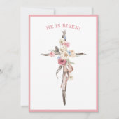 彼は起った |水彩クロス |イースターカード 招待状 (正面)