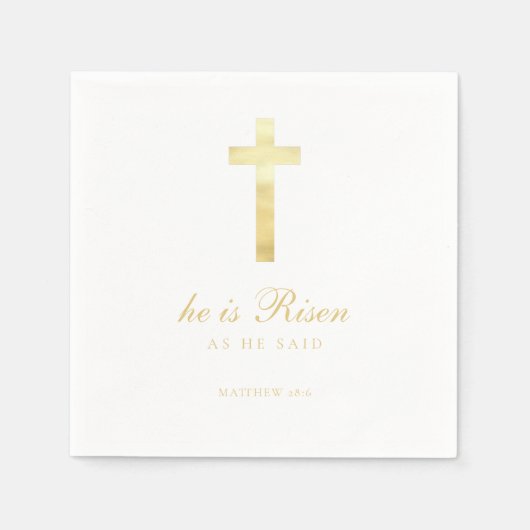 彼は起った | 金ゴールドクロス復活祭 スタンダードカクテルナプキン (正面)