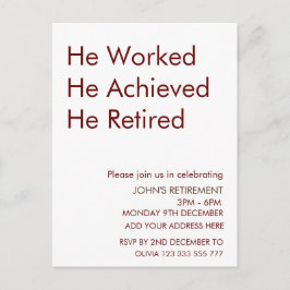 彼は退職のを達成退職したしたカスタム ポストカード
