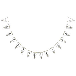 彼は野生のモノグラムのハッピーバースデー1つです バンティングフラッグ