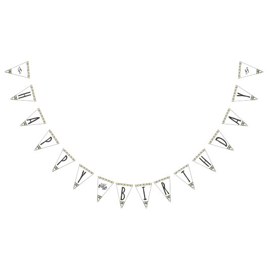 彼は野生のモノグラムのハッピーバースデー1つです バンティングフラッグ (全)