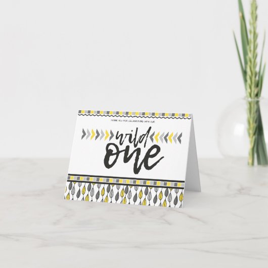 彼は野生の最初の誕生日ありがとう サンキューカード (正面)