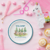 彼は野生の – ウッドランド・アニマルズの最初の誕生日 ペーパープレート (パーティー)