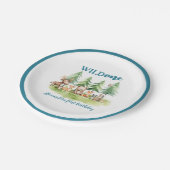 彼は野生の – ウッドランド・アニマルズの最初の誕生日 ペーパープレート (アングル)