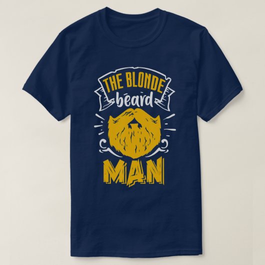 彼は金髪ひげ男ひげ男の人ひげパパ父 Tシャツ (デザイン正面)