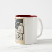 彼は階段に…ビスケットのバレルのマグ上りました ツートーンマグカップ (正面右)