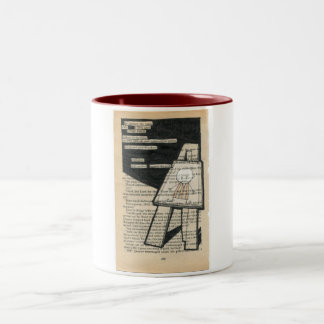 彼は階段に…ビスケットのバレルのマグ上りました ツートーンマグカップ