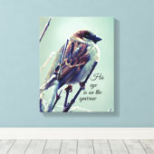 彼は雀に目が付いている キャンバスプリント (インサイチュ (ウッドフロア))