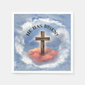 彼は雲に覆われたゴツゴツした十字架を起こした スタンダードカクテルナプキン (正面)