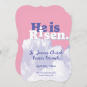 彼は雲の復活イースター招待状 (正面/裏面)