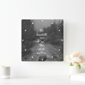 彼は静かな水聖書の詩の側の私を導きます スクエア壁時計 (ホーム)