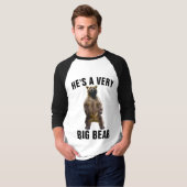彼は非常に大きなクマのグリズリーTシャツのフード付だ Tシャツ (正面フル)
