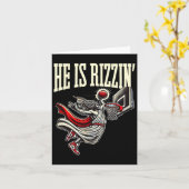 彼は面白い ジーザス バスケットボール ミームをリズインしている カード (黄色い花)