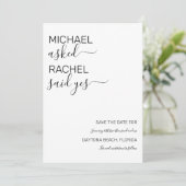 彼は頼彼女がYesホワシンプルイトブラックの結婚と言った セーブザデート (スタンド正面)