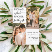 彼は頼彼女がYes白の黒い写真の写真と結婚言った セーブザデート