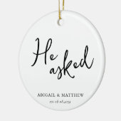 彼は頼彼女はYes書と言っ婚約したた セラミックオーナメント (左)