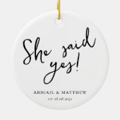 彼は頼彼女はYes書と言っ婚約したた セラミックオーナメント (裏面)